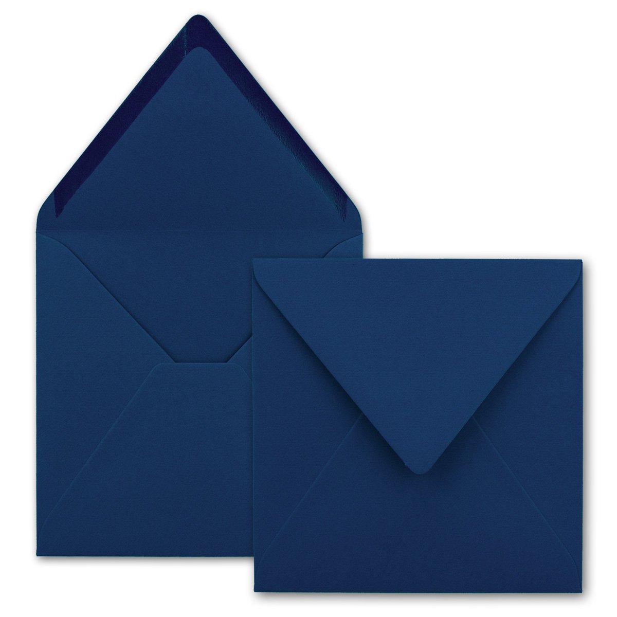 Neuser Square Envelope, Dark Blue, Heavy Quality, Very Sturdy, 110 g/sqm, 158 mm x 158 mm, gummed, Pointed Flap, from The FarbenFroh line by Neuser! 25 Umschläge Midnight Blue