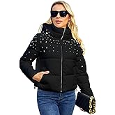 MODERN BUBBLE Puffer Jacket Womens Thickened Down Jacket with Diamonds Lightweight Winter Coats for Women