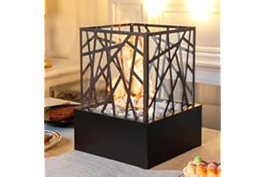NEWIMAGE Tabletop Fire Pit, Fire Bowl 11.5" H Portable Tabletop Fireplace Clean Burning Bio Ethanol Ventless Fireplace for Indoor Outdoor Patio Parties Events