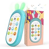 Richgv 1 Year Old Boy Girl Toys, Baby Cell Phone Toys 6-12-18 Months, Pretend Phone Play Interactive Toys, Soft Colour Changi