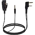HYSHIKRA Universal 2-Pin K1 to 3.5mm Audio Adapter with PTT(Push to Talk) Compatible with BaoFeng UV5R 888S, Kenwood Radios & 3.5mm Audio Input Interface Headsets with Built-in Mics