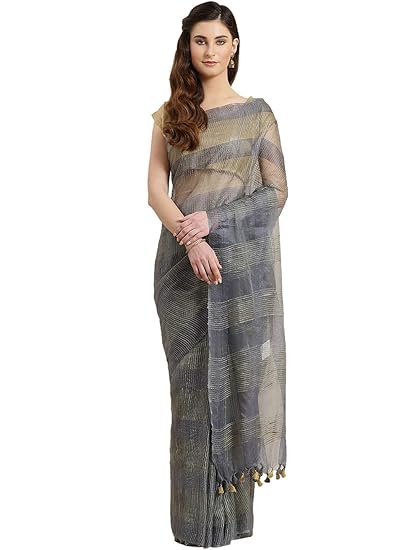 Linen Handwoven Saree and Blouse ALBGSA0013