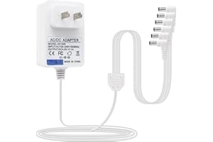 HUZUM 4.5V Power Adapter with 6 Output Jacks Compatible with Lemax Lighted Accessory AC DC Power Adapter for X'Mas Miniature Lighted Building Decorations & Accessories