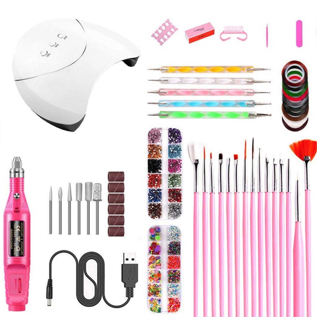 Practical Portable UV Lamp LED Dry Nail Kit Nail Art Professional Nail Drill Set