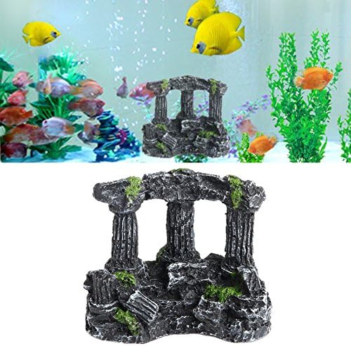 Jieteenager Aquarium Resin Rome Square Stone Pillars Landscaping Fish Tank Decor Tri-Columns