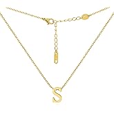 ELBLUVF Stainless Steel 18K Gold Plated Personalized Letter Dainty Initial Necklace Jewelry for Women
