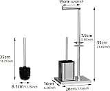 Susswiff Stainless Steel Toilet Roll Holder with Toilet Brush Free Standing view 3
