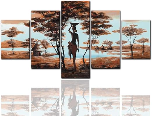 Mujer Primitiva Africana Lienzo Impresion Pared Arte Impresion De