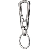 KeyUnity Titanium Carabiner Keychain Clip, Quick Release EDC Key Holder Organizer with Key Ring