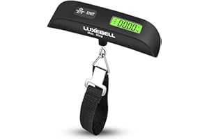 Luxebell Luggage Scale Portable Handheld Digital Suitcase Weight 110lbs Airplane Travel Essentials Gift LCD Backlight Temperature Sensor