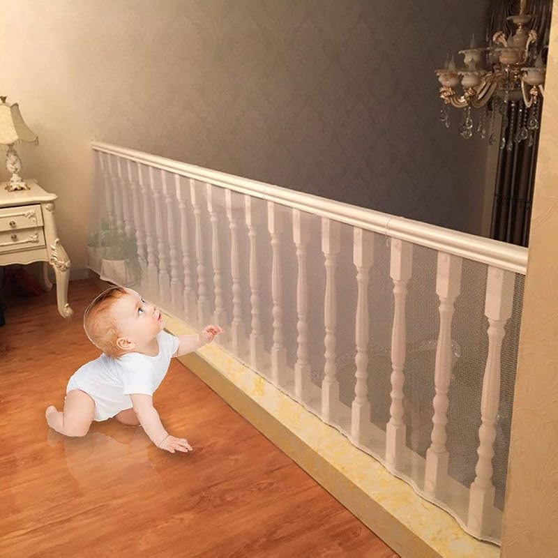 Revanom 9.8ft White Child Safety Net for Balconies Stairs Outdoor Indoor