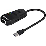 TeckNet Adaptador USB 3.0 a 10/100/1000 Gigabits Ethernet LAN con cable adaptador de red (USB RJ45) indicador LED