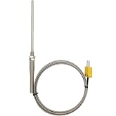 TCELEC TCE-K05H5-100 K-Type Thermocouple Sensor Probe with Stainless Steel Probe M8 Screw and Miniature Thermocouple Connector for Furnace Oven K-Type Related Meter Temperature Range from 77℉ to 1472℉