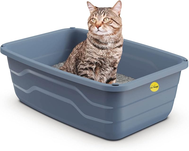 Cat Centre Extra Deep Large Litter Tray Grey High Sides 56x40x19 cm