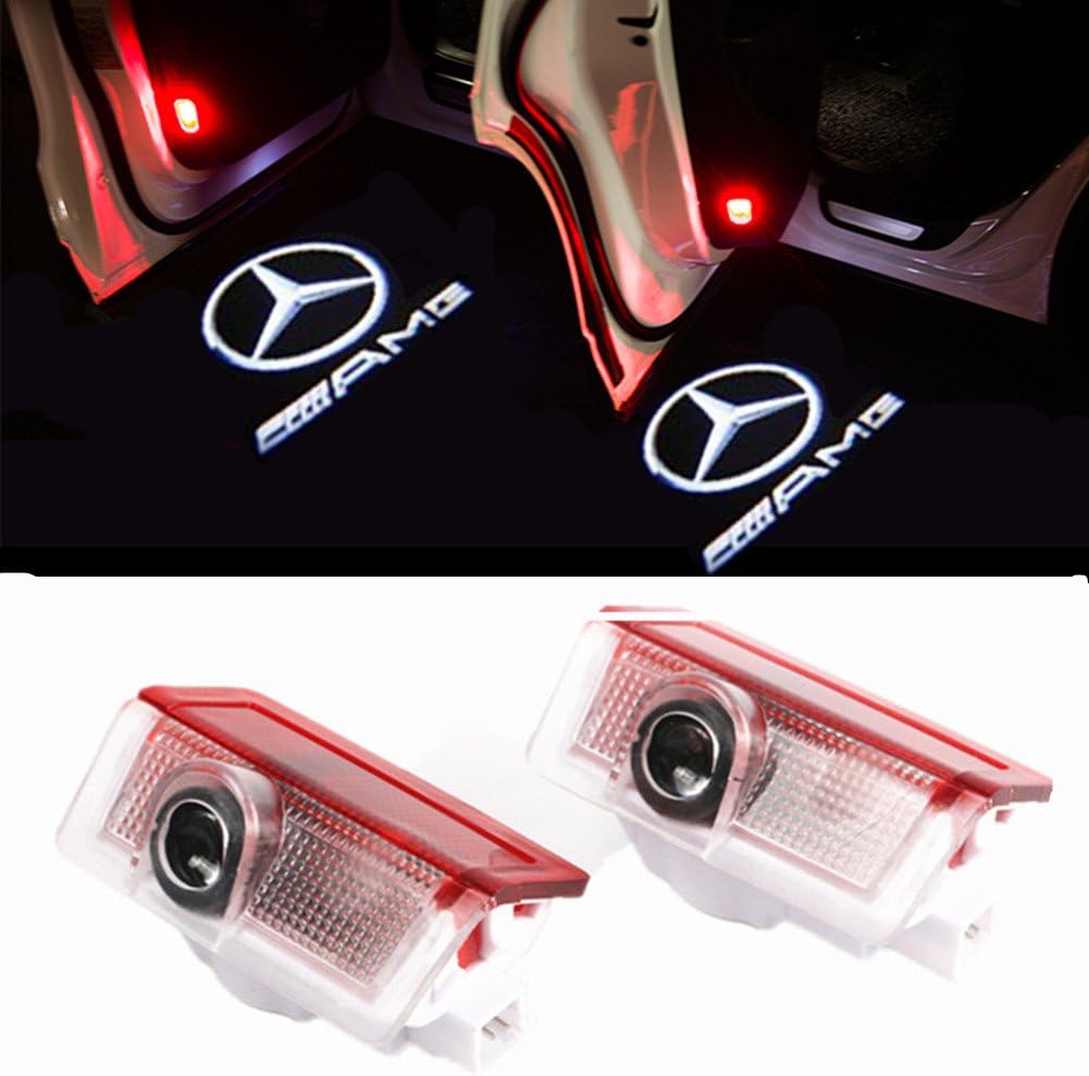 BLDO 2 Pcs Car Door LED Logo Projection Ghost Shadow Light Welcome Lamp (for Benz E-AMG)