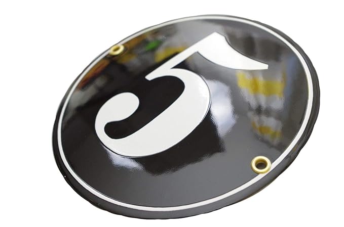 Hausnummer Hausnummernschild Emaille | Kreis Ø 15 cm | mit Wunschnummer