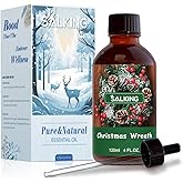 SALKING Christmas Wreath Fragrance Oil, 120ml (4 Fl Oz) Premium Essential Oils for Diffuser, Candle Scents for Candle Making, Soap Making Supplies, Diffuser Oil Scents, Holiday Gifts