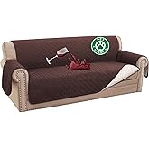 Turquoize 100% Waterproof Couch Cover Sofa Covers Washable Couch Covers for 3 Cushion Couch Pet Friendly Triple Non-Slip Couch Cover for Dogs Furniture Covers for Pets, Kids,Dog (Sofa 70", Brown)