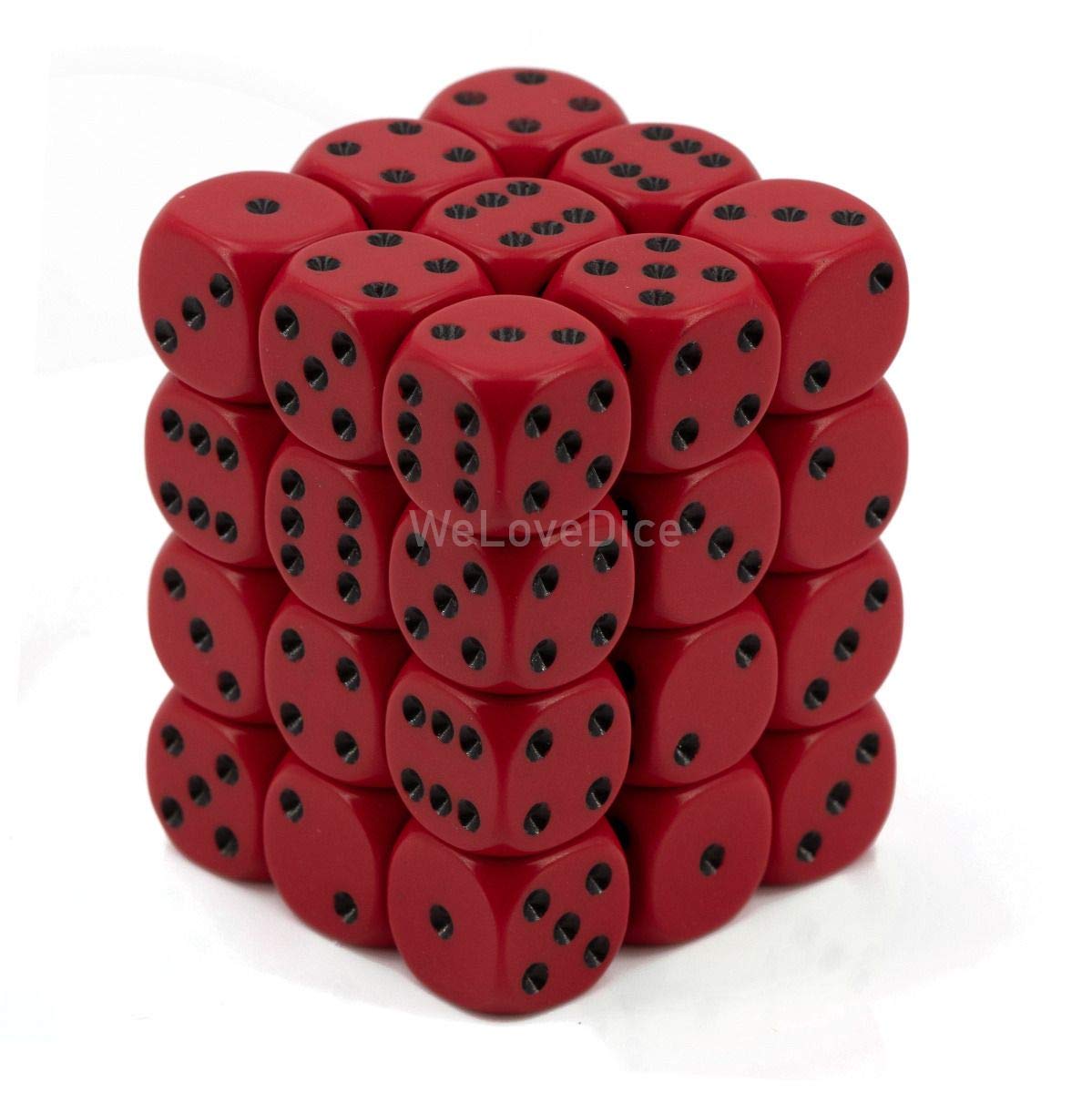 Chessex CHX25814 Dice - Opaque: 36D6, Red/Black