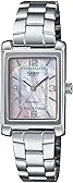 Casio LTP-1234DS-4A Women's Rectangular Standard Classic Stainless Steel Pink MOP Dial Dress Watch