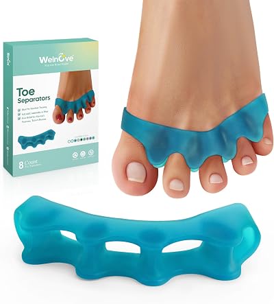 Welnove 8 Pack Toe Separators Bunion Corrector for Women Men Blue