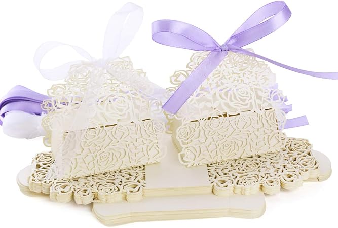 25xivory Weiss Rose Hochzeit Dekoration Gastgeschenk Geschenkbox Kartonage Schachtel Bonboniere Box Sussigkeiten Bonbons Geschenkkaton Geschenkschachtel Verpackung Tischdeko Amazon De Kuche Haushalt