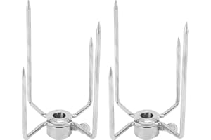 Rotisserie Fork 4 Claws 304 Stainless Steel Electroplated Grill Rotisserie Meat Fork for 0.4in Spit Rod 2pcs