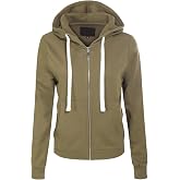 MixMatchy Women's Zip Up Fleece Hoodie Casual Drawstring Sweatshirt