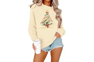 MNLYBABY MNLYBAY Christmas Sweatshirt for Women Casual Christmas Tree Pullover Shirt Long Sleeve Xmas Vacation Party Clothes Top
