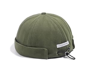 CLAPE Mens Denim Brimless Skullcap Sailor Cap Rolled Cuff Retro Beanie Hat Work Beanie Harbour Hat