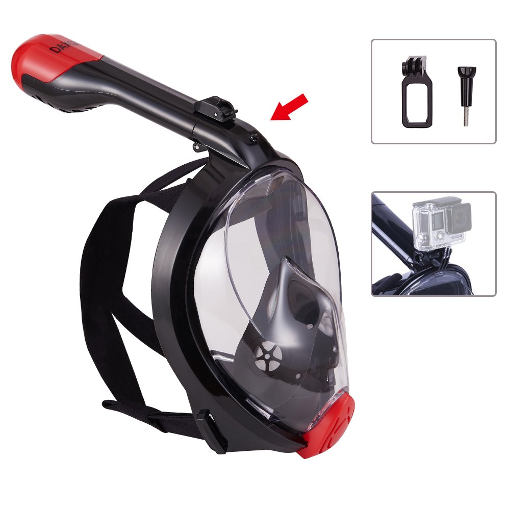 DAXGD Máscaras de buceo plegable Máscara facial de cara completa anti fugas
