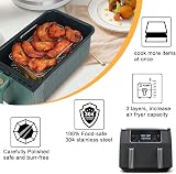 BYKITCHEN Air Fryer Racks for Ninja Dual, 3 Layer Stainless Steel view 3