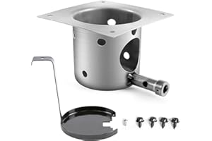 QuliMetal Fire Burn Pot Replacement Parts for Pit Boss and Traeger Pellet Grills, Replacement for Traeger and Pit Boss Fire Pits, Upgraded Heavy - Duty Steel FirePot with Ash Remover and Screws