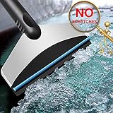 Snow Scraper for Car Window, Windshield Scraper Ice Scraper Snow Removal Tools with Wiper, Stainless Steel Snow Remover for Car SUV Truck