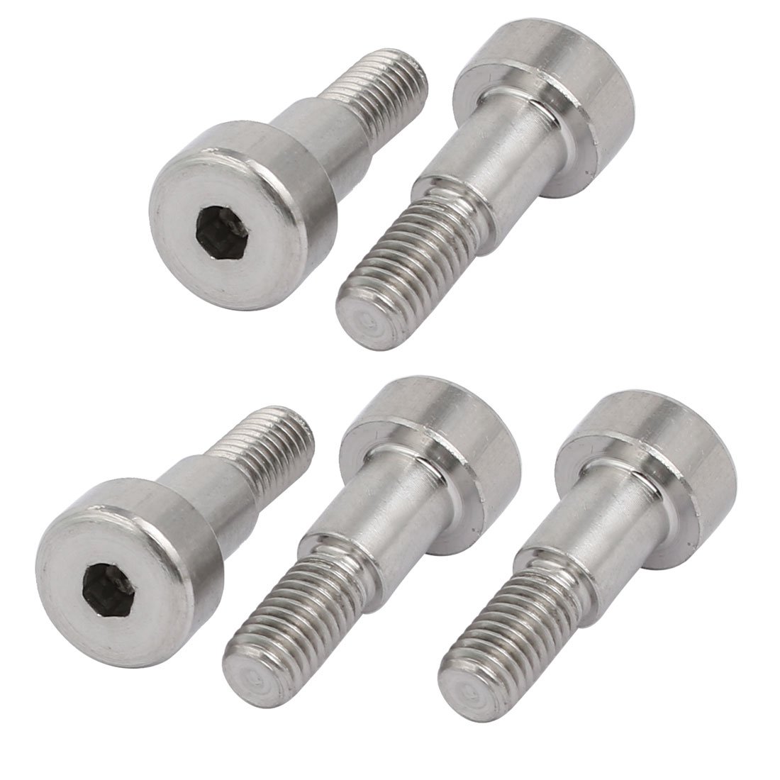 Sourcingmap 5pcs 304 Stainless Steel Hex Socket Shoulder Bolt 6mm Shoulder Dia 8mm Shoulder Length M5 Thread