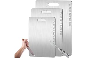 WMZNNGX Titanium Cutting Board, Stainless Non Stick Chopping Board, Countertop Non Slip, Dishwasher Safe Ideal, Perfect for Various Cooking Tasks (1, 14 * 10 IN)