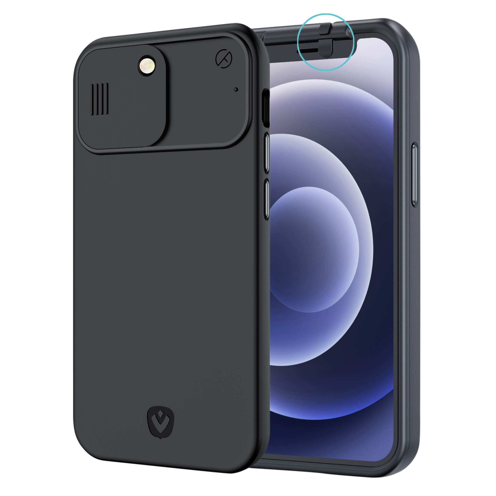 Spy-Fy iPhone 12 Pro Max Case with Sliding Camera Cover Front and Rear | Protect Your Privacy | 2 Meter Drop Protection | Matt Black — image 1