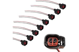AcornTech 8 PCS Fuel Injector Connector Pigtail - Compatible with Dodge,Ford,Chevrolet,Buick,J-eep,and More Fuel Injector Wiring Harness Replace#5013995AA,5161919AA