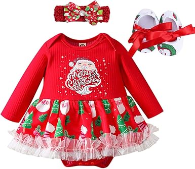 newborn baby girl my first christmas outfit