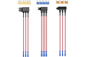 Nilight - 50040R 12V Car Add-a-Circuit Fuse Adapter with Standard and Mini TAP Profile TAP Blade Fuse for Cars Trucks Boats, 10 Pack Fuse Holder-3 types, 2 Years Warranty,Blue, Red, Black