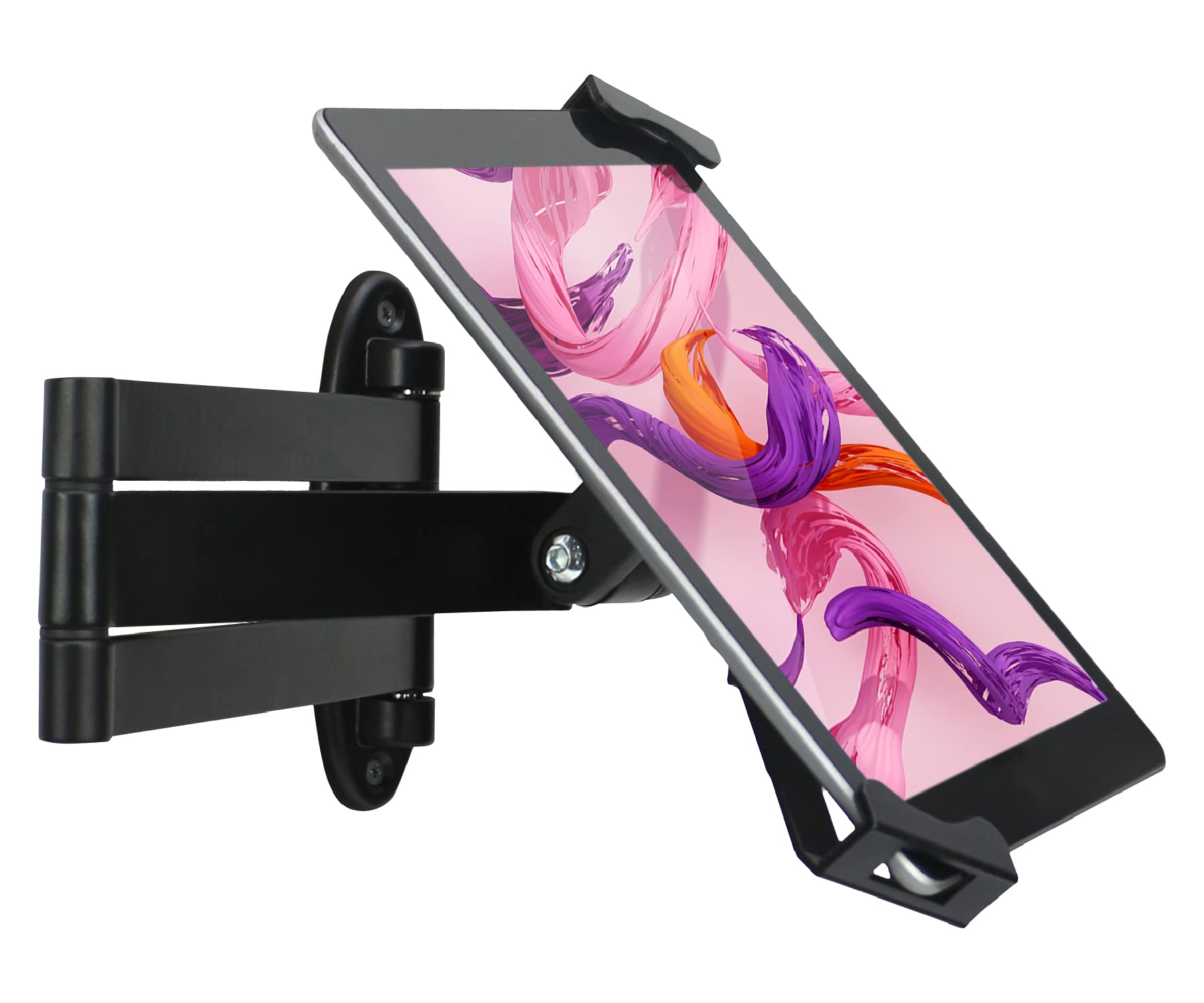 WeSTRUGGLE Tablet Wall Mount Holder with fold,Extend Adjustable Arm Swivel &Anti Theft Security Lock,Bracket for Most 8 to 10.4 Inch,&for iPad 10.5,10.9,11 Galaxy tab,& More (Black)