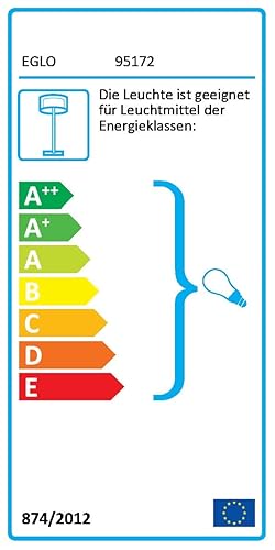 EGLO MASERLO Stehleuchte, Stahl, E27, 60 W, Nickel-matt/cappuccino/gold