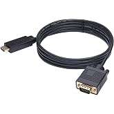 Amazon Basics HDMI (Source) to VGA (Display) Cable (ONE-Directional), Male to Male, 1080P, Gold-Plated, 6 feet, Black