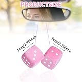 DIVINA VITAE Pink Fuzzy Dice for Rear View Mirror 2.75in Pair Car Ornament view 6