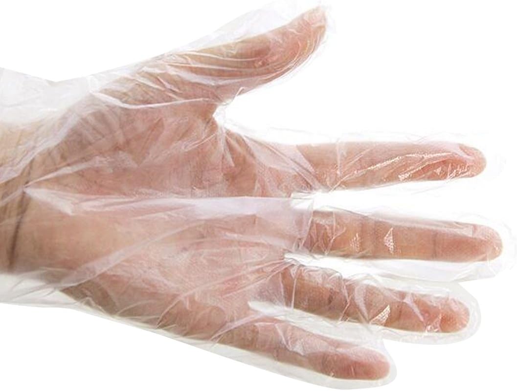 Cuddty Gloves PE Gloves Clear and Plastic Large Handling Gloves Sanitary Gloves for Serving Food,Cleaning,Cooking(2 pack,100sheets/pack)