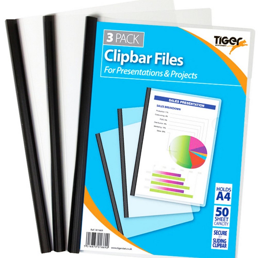 Tiger Clip Bar Files Pack of 3