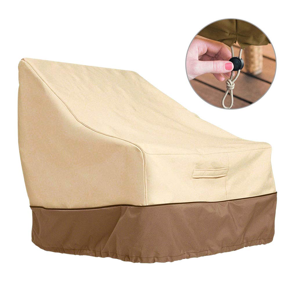 85 80 91 5 Cm Summerkimy Patio Chair Covers Lounge Deep Seat Cover Patio Waterproof Outdoor Furniture Covers Heavy Duty High Back Lawn Large Beige Brown Chairs