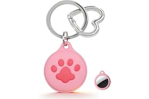 Nexshell 2 Pack Kawaii Silicone Keychain Compatible with AirTag Holder Case, Cute Airtag Cover with Keychain Ring, Anti-Scrat