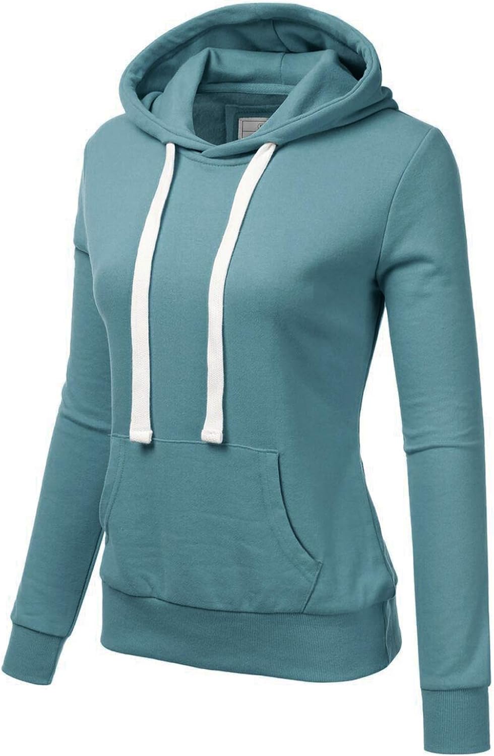 Doublju Basic Lightweight Pullover Hoodie Sweatshirt for Women: Clothing