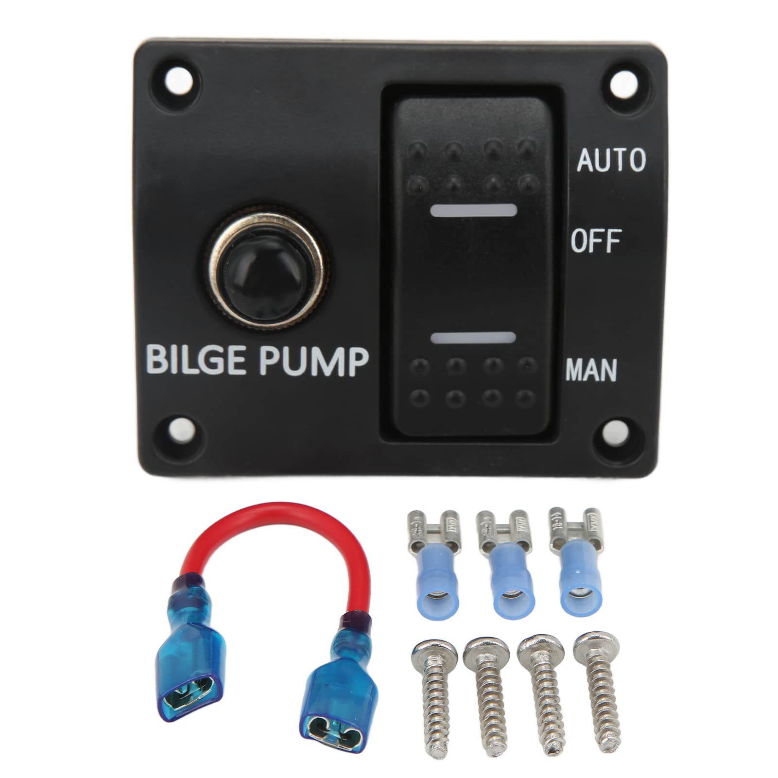 Boat Electrical Panels， Rocker Switch Panel ， 3 Way Bilge Pump Switch Panel 12V 24V Built In 15A Circuit Breaker for Yacht Accessory